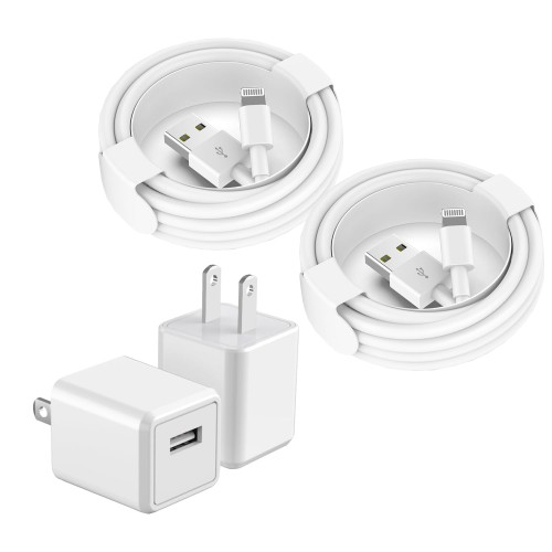 Phone Charger, 2Pack USB Cable the Charging Cords & Fast Quick USB Wall Charger Travel Plug Adapter Compatible with Phone 12/11 Pro/11/XS MAX/XR/8/7/6s/6 Plus