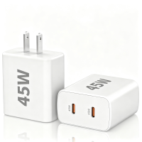 45W USB C Fast Charger,2Pack Dual Port USB C Charging Block Fast Charging for iPhone 17/16/15,iPad